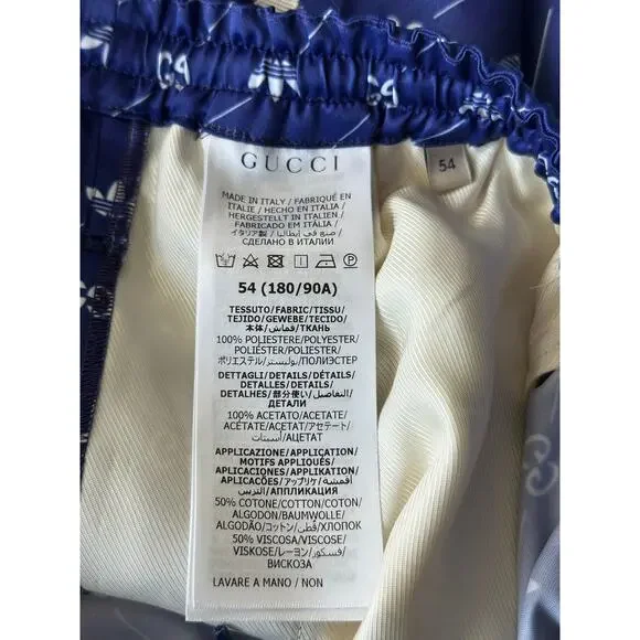 Gucci Adidas Blue & White Monogram Track Shorts